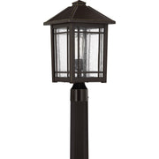Quoizel Cedar Point 10in 1-Light Outdoor Lantern | Rustic Palladian Bronze and Clear Seedy Glass | Front Porch & Entryway | Model CPT9010PN
