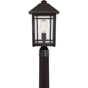 Quoizel Cedar Point 10in 1-Light Outdoor Lantern | Rustic Palladian Bronze and Clear Seedy Glass | Front Porch & Entryway | Model CPT9010PN