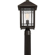 Quoizel Cedar Point 10in 1-Light Outdoor Lantern | Rustic Palladian Bronze and Clear Seedy Glass | Front Porch & Entryway | Model CPT9010PN