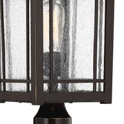 Quoizel Cedar Point 10in 1-Light Outdoor Lantern | Rustic Palladian Bronze and Clear Seedy Glass | Front Porch & Entryway | Model CPT9010PN