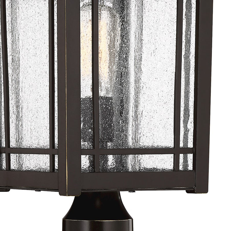 Quoizel Cedar Point 10in 1-Light Outdoor Lantern | Rustic Palladian Bronze and Clear Seedy Glass | Front Porch & Entryway | Model CPT9010PN