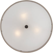 Quoizel Cloverdale 17in 3-Light Semi-Flush Mount | Transitional Mottled Cocoa and Khaki Fabric | Bedroom & Hallway | Model CRA1717MC
