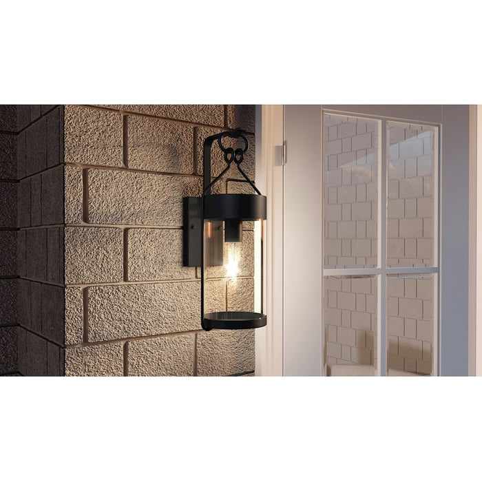 Quoizel Corbin 1 Light Outdoor Lantern, Earth Black/Clear