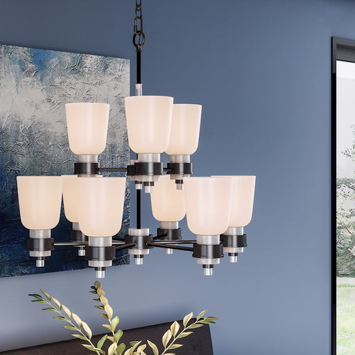 Quoizel Conrad Chandelier, Brushed Nickel