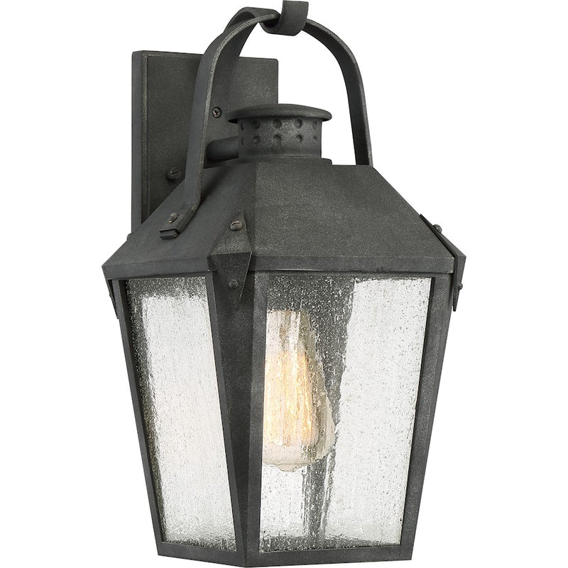 Quoizel Carriage 1 Lt 100W Outdoor Wall Lantern, Med, Mottled Black