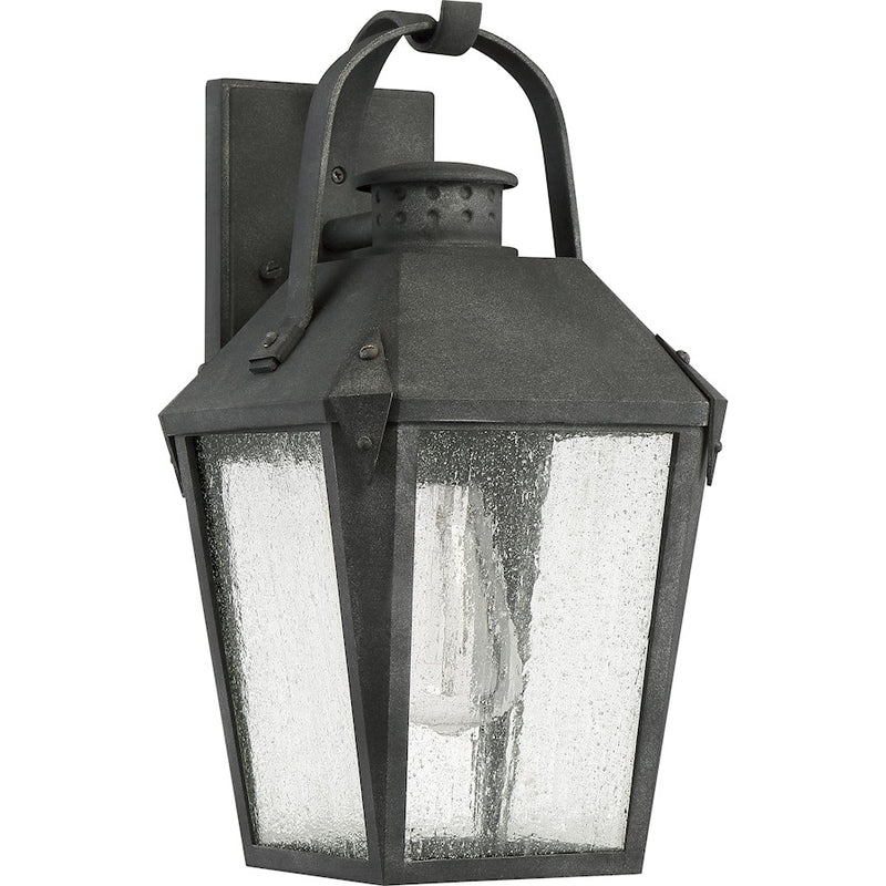 Quoizel Carriage 1 Lt 100W Outdoor Wall Lantern, Med, Mottled Black
