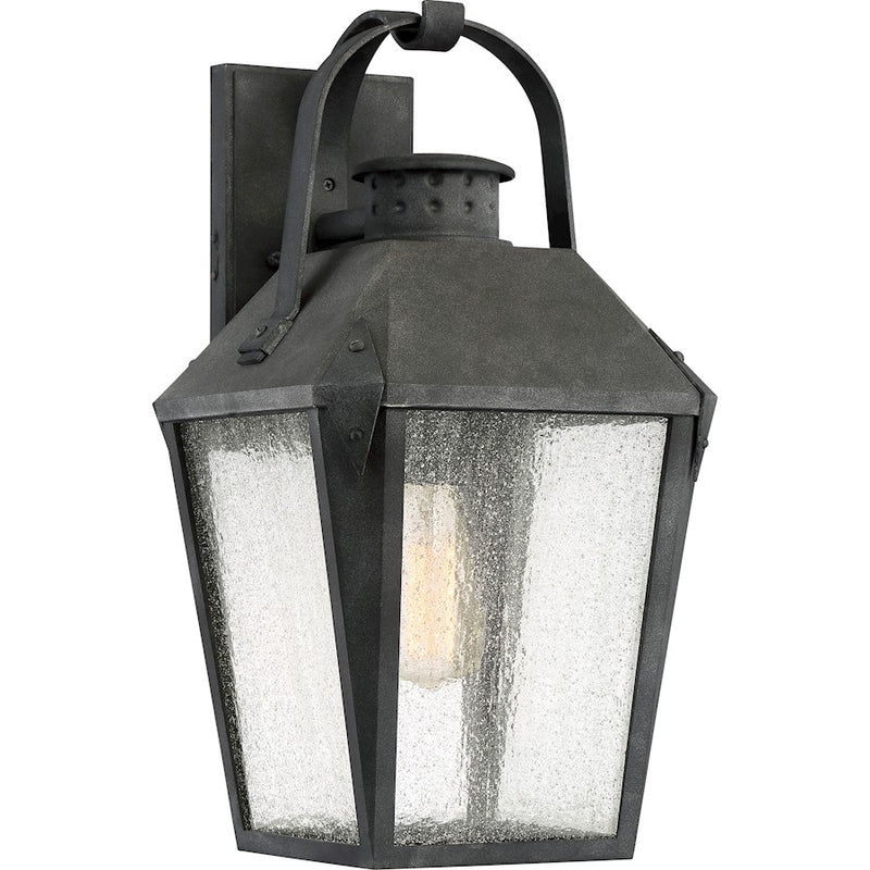 Quoizel Carriage 1 Lt 150W Outdoor Wall Lantern, Lg, Mottled Black