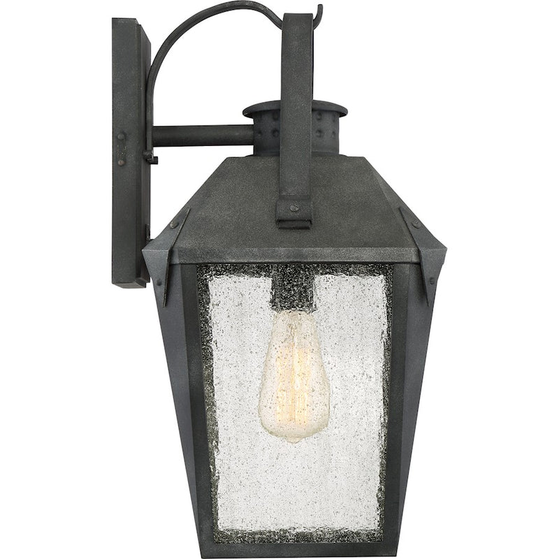 Quoizel Carriage 1 Lt 150W Outdoor Wall Lantern, Lg, Mottled Black