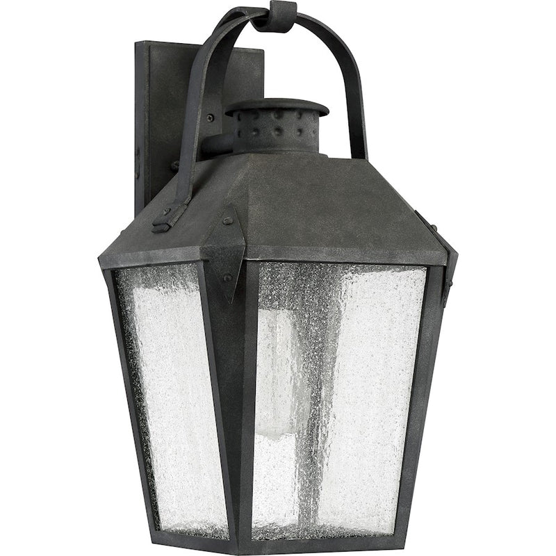 Quoizel Carriage 1 Lt 150W Outdoor Wall Lantern, Lg, Mottled Black
