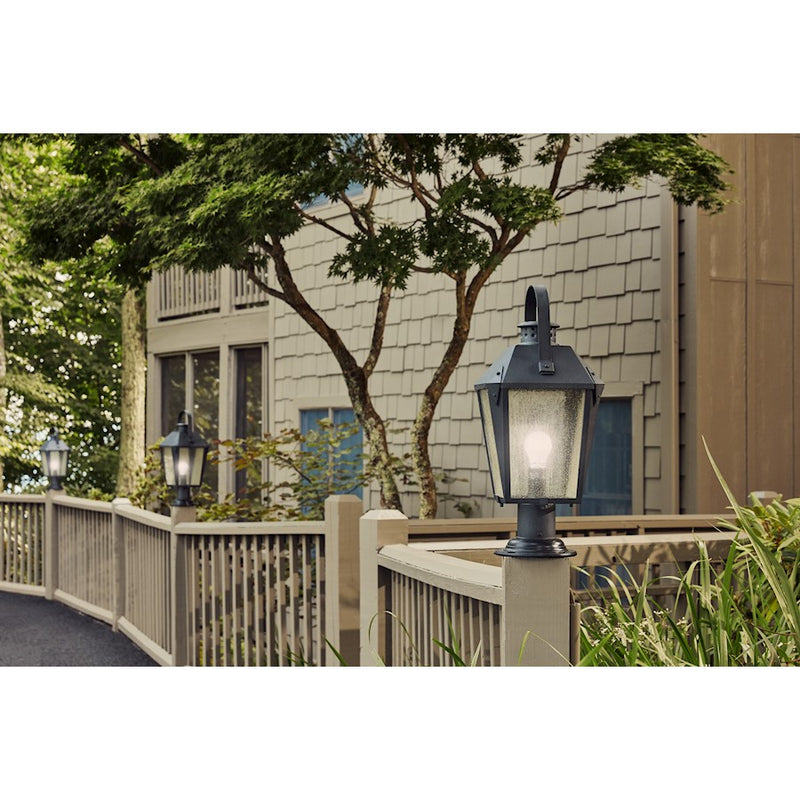 Quoizel Carriage 1 Lt 150W Outdoor Post Lantern, Lg, Mottled Black