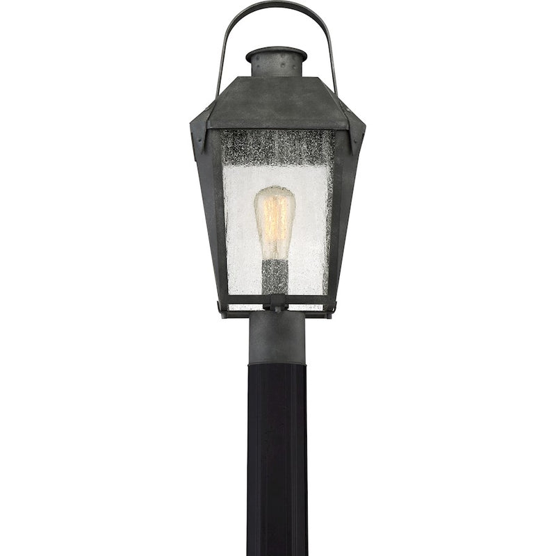Quoizel Carriage 1 Lt 150W Outdoor Post Lantern, Lg, Mottled Black