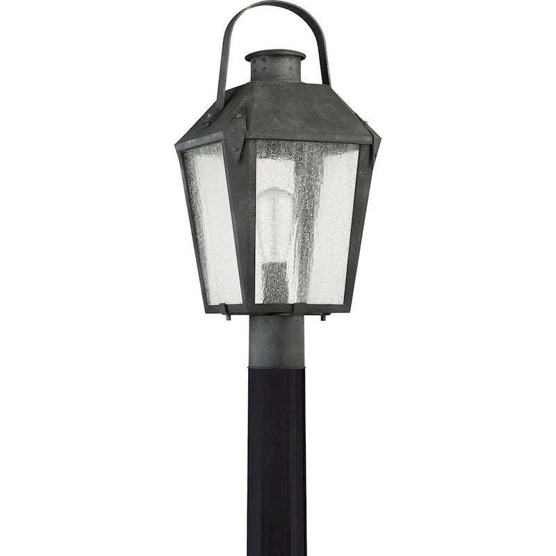 Quoizel Carriage 1 Lt 150W Outdoor Post Lantern, Lg, Mottled Black