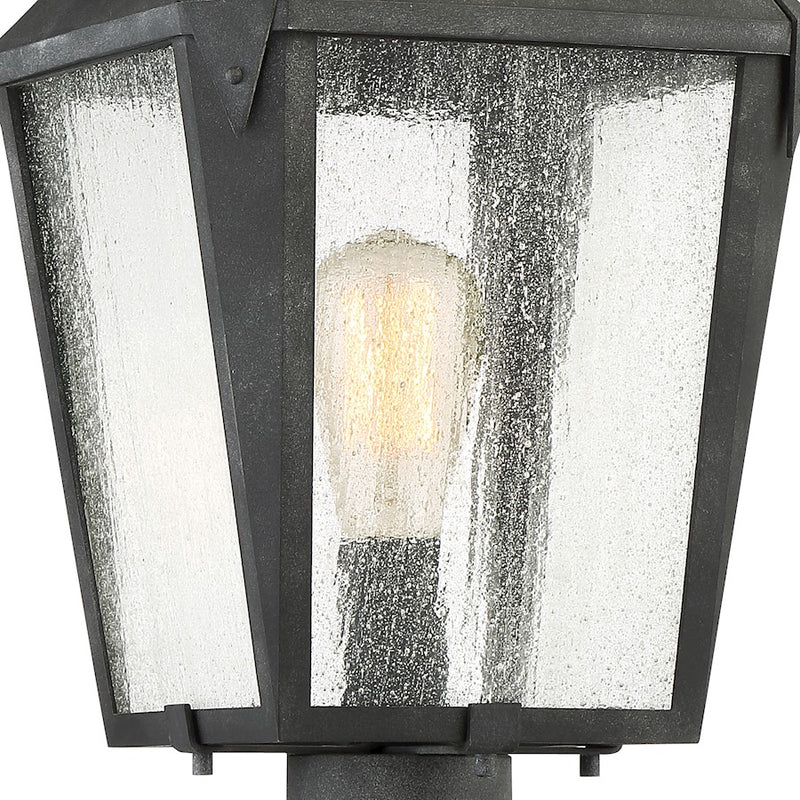 Quoizel Carriage 1 Lt 150W Outdoor Post Lantern, Lg, Mottled Black