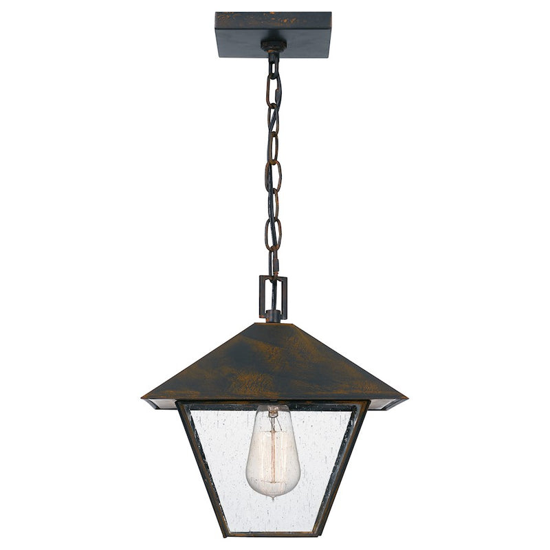 Quoizel Corporal 1 Light Outdoor Hanging Lantern, Industrial Bronze