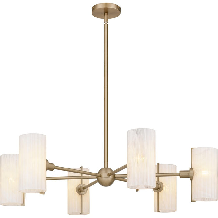 Quoizel Curran 6Lt Chandelier, Bronze Gold/Clear Ribbed Swirl - CRR5036BGD