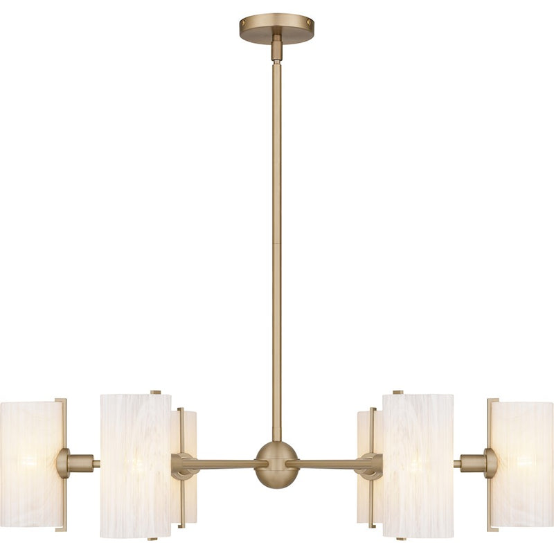 Quoizel Curran 6Lt Chandelier, Bronze Gold/Clear Ribbed Swirl