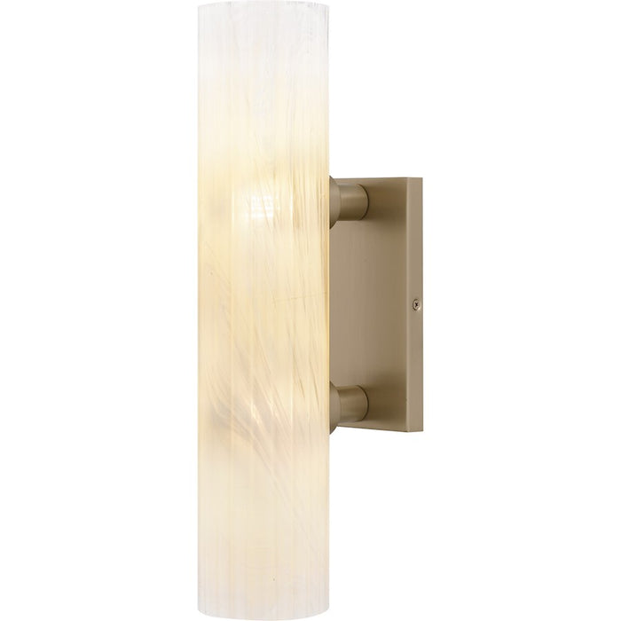 Quoizel Curran 2Lt Wall Sconce, Bronze Gold/Clear Ribbed Swirl - CRR8805BGD