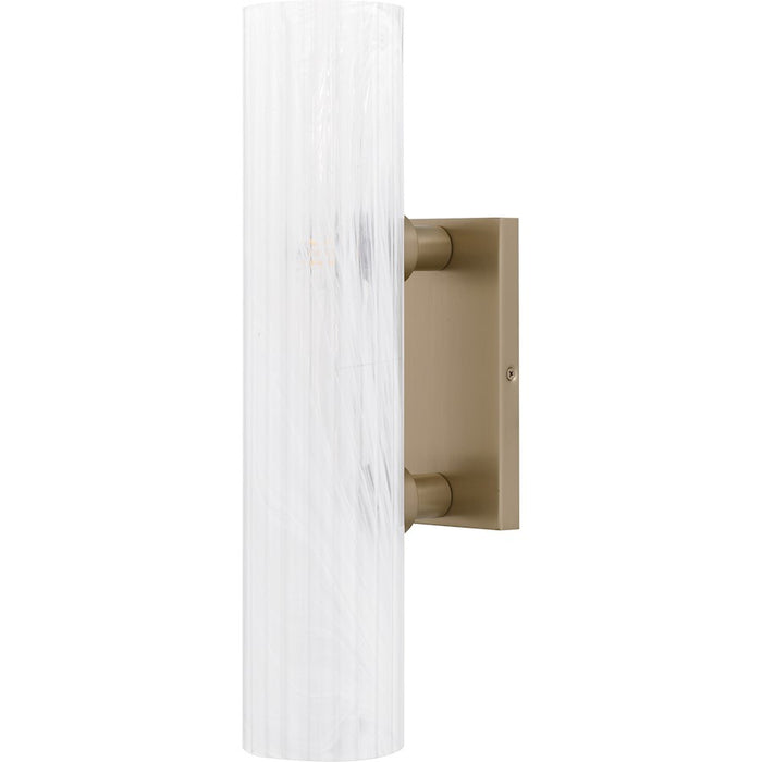Quoizel Curran 2Lt Wall Sconce, Bronze Gold/Clear Ribbed Swirl