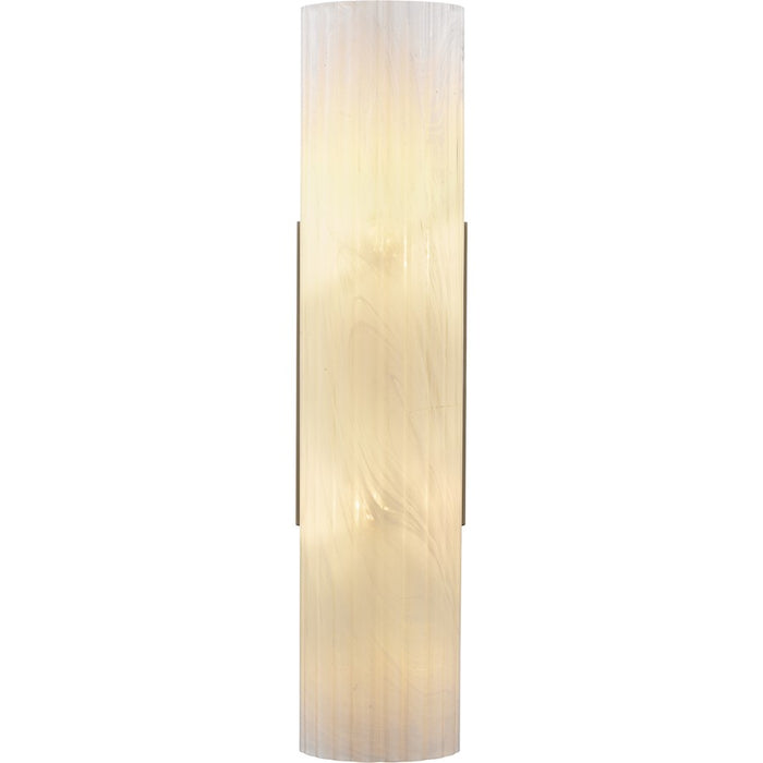 Quoizel Curran 2Lt Wall Sconce, Bronze Gold/Clear Ribbed Swirl