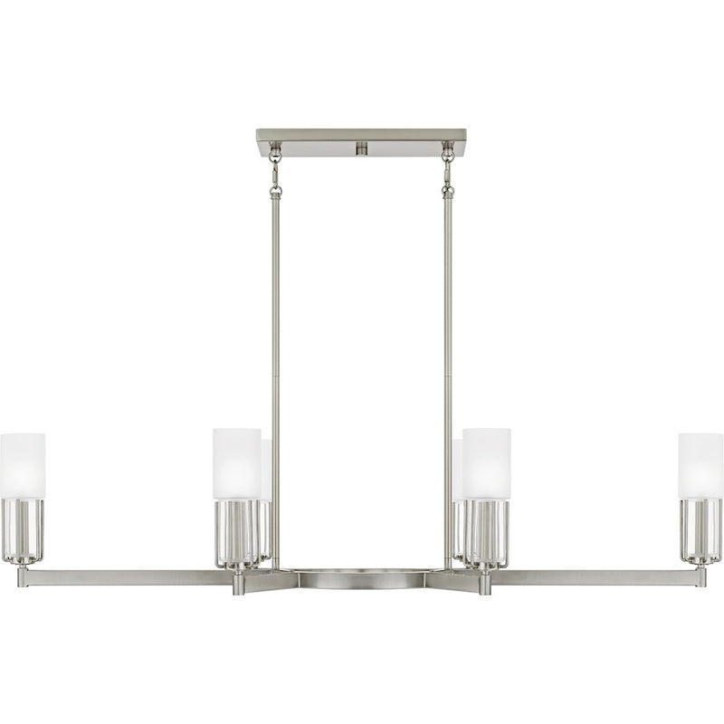 Quoizel Cruz 6Light Island Light, Brushed Nickel/Clear Etched Glass