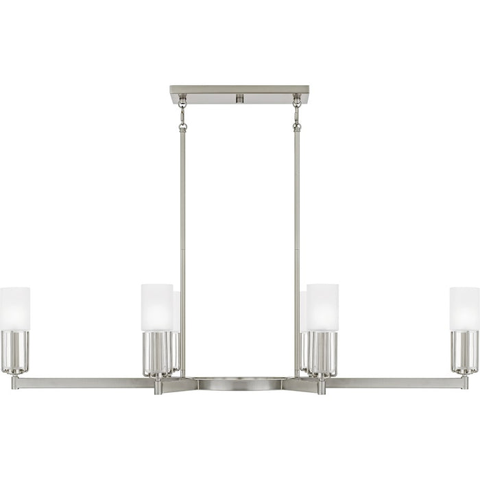 Quoizel Cruz 6Light Island Light, Brushed Nickel/Clear Etched Glass