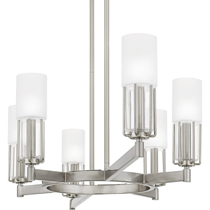 Quoizel Cruz 6Light Island Light, Brushed Nickel/Clear Etched Glass