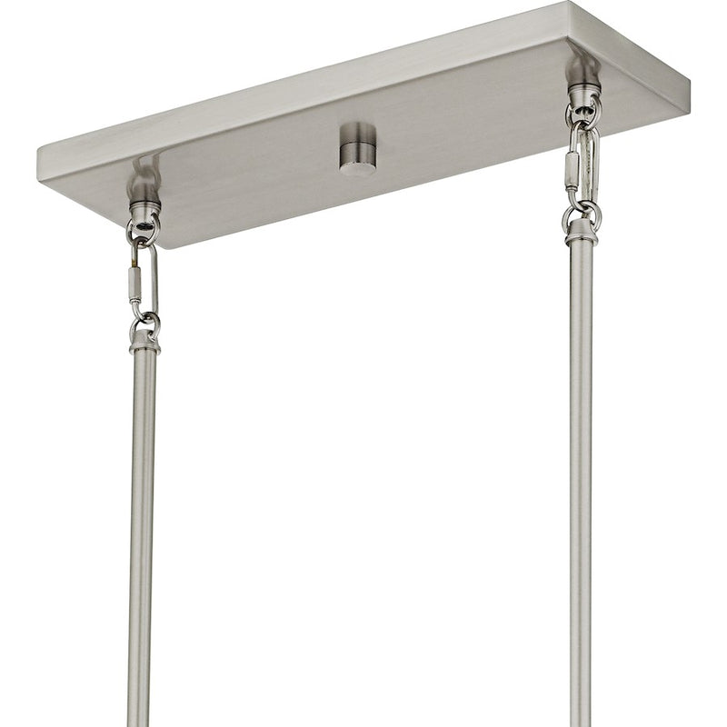 Quoizel Cruz 6Light Island Light, Brushed Nickel/Clear Etched Glass