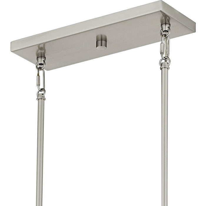 Quoizel Cruz 6Light Island Light, Brushed Nickel/Clear Etched Glass