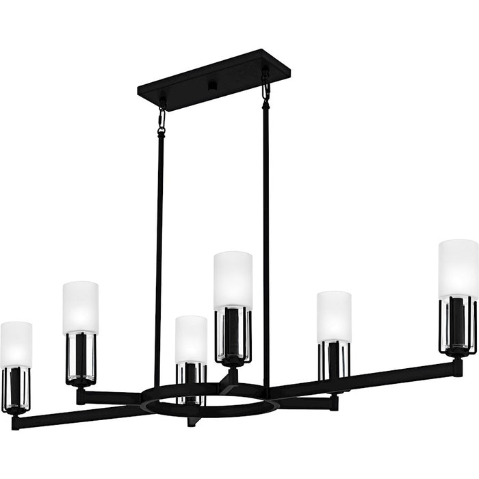 Quoizel Cruz 6Light Island Light, Matte Black/Clear Etched Glass - CRZ648MBK