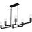 Quoizel Cruz 6Light Island Light, Matte Black/Clear Etched Glass