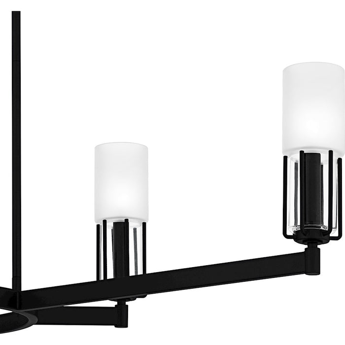 Quoizel Cruz 6Light Island Light, Matte Black/Clear Etched Glass