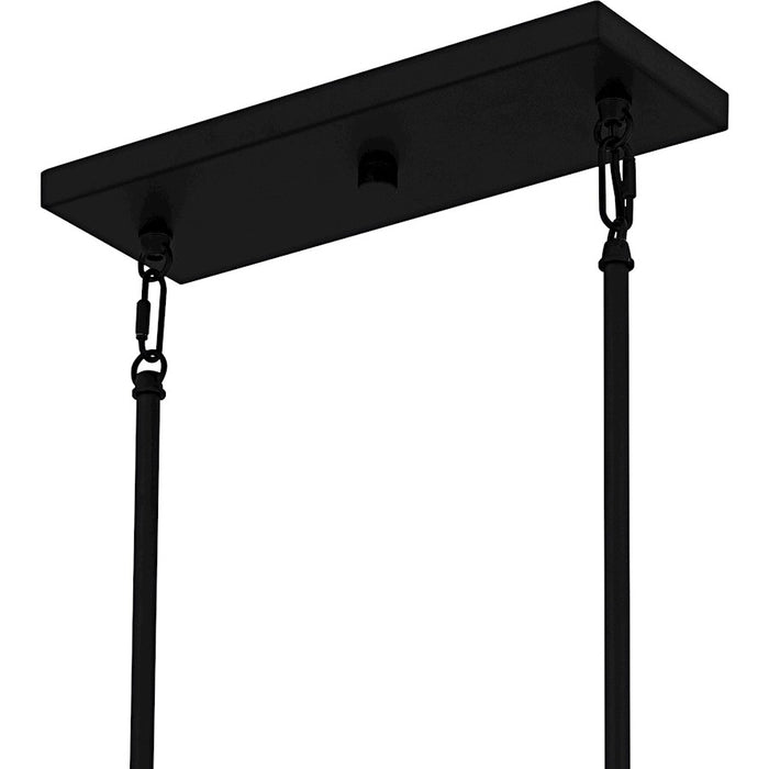 Quoizel Cruz 6Light Island Light, Matte Black/Clear Etched Glass