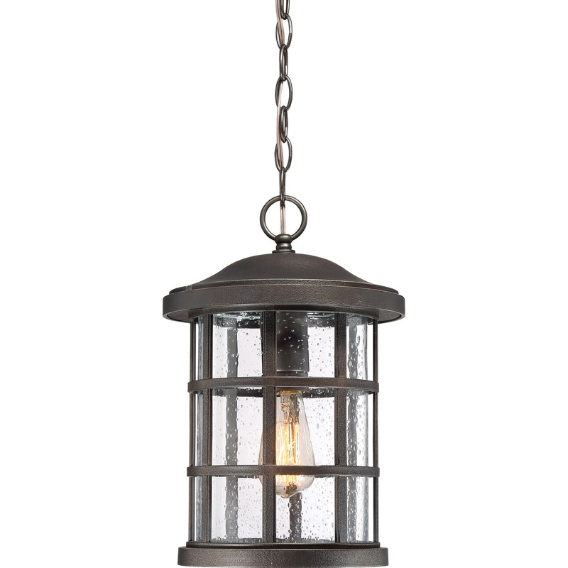 Quoizel Crusade 10in 1-Light Outdoor Lantern | Craftsman Palladian Bronze and Clear Seedy Glass | Front Porch & Entryway | Model CSE1910PN