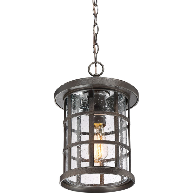 Quoizel Crusade 10in 1-Light Outdoor Lantern | Craftsman Palladian Bronze and Clear Seedy Glass | Front Porch & Entryway | Model CSE1910PN
