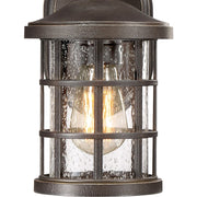 Quoizel Crusade 6in 1-Light Outdoor Lantern | Craftsman Palladian Bronze and Clear Seedy Glass | Porch & Entryway | 6 x 7.75 x 11 in | Model CSE8406PN