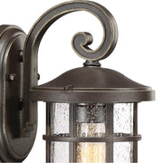 Quoizel Crusade 6in 1-Light Outdoor Lantern | Craftsman Palladian Bronze and Clear Seedy Glass | Porch & Entryway | 6 x 7.75 x 11 in | Model CSE8406PN