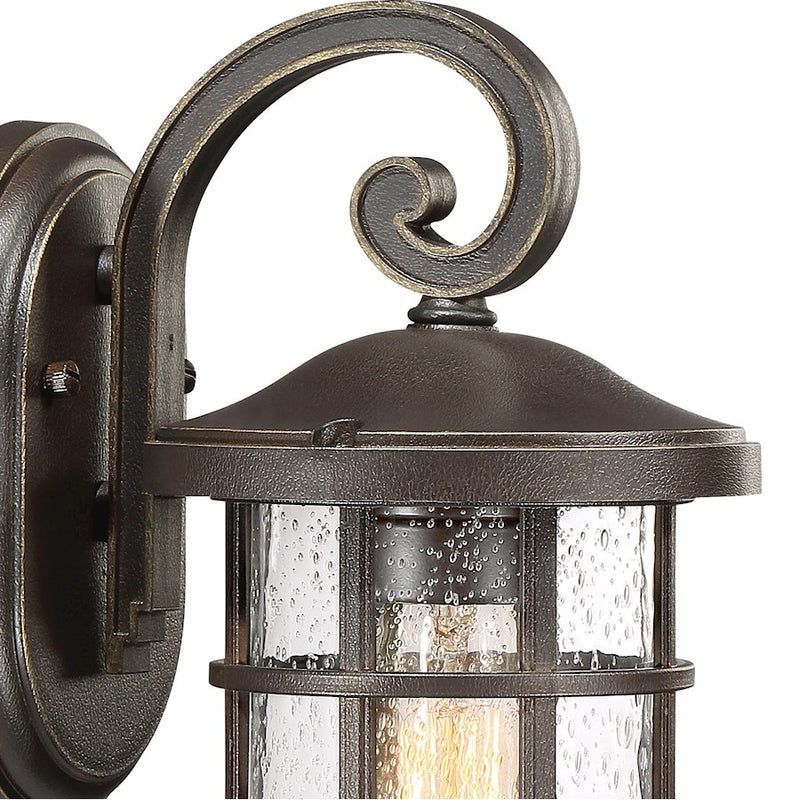 Quoizel Crusade 6in 1-Light Outdoor Lantern | Craftsman Palladian Bronze and Clear Seedy Glass | Porch & Entryway | 6 x 7.75 x 11 in | Model CSE8406PN