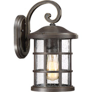 Quoizel Crusade 8in 1-Light Outdoor Wall Lantern | Craftsman Palladian Bronze and Clear Seedy Glass | Entryway & Porch | Model CSE8408PN