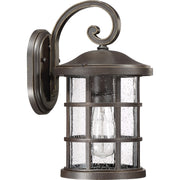 Quoizel Crusade 8in 1-Light Outdoor Wall Lantern | Craftsman Palladian Bronze and Clear Seedy Glass | Entryway & Porch | Model CSE8408PN