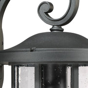 Quoizel Crusade 10in 1-Light Outdoor Wall Lantern | Craftsman Earth Black and Clear Seedy Glass | Entryway & Porch | Model CSE8410EK