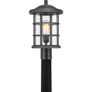 Quoizel Crusade 10in 1-Light Outdoor Wall Lantern | Craftsman Earth Black and Clear Seedy Glass | Entryway & Porch | Model CSE9010EK