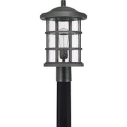Quoizel Crusade 10in 1-Light Outdoor Wall Lantern | Craftsman Earth Black and Clear Seedy Glass | Entryway & Porch | Model CSE9010EK