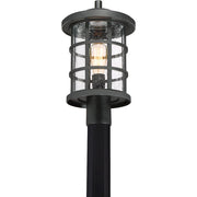 Quoizel Crusade 10in 1-Light Outdoor Wall Lantern | Craftsman Earth Black and Clear Seedy Glass | Entryway & Porch | Model CSE9010EK