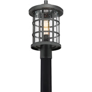 Quoizel Crusade 10in 1-Light Outdoor Wall Lantern | Craftsman Earth Black and Clear Seedy Glass | Entryway & Porch | Model CSE9010EK