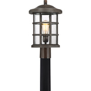 Quoizel Crusade 10in 1-Light Outdoor Wall Lantern | Craftsman Palladian Bronze and Clear Seedy Glass | Entryway & Porch | Model CSE9010PN