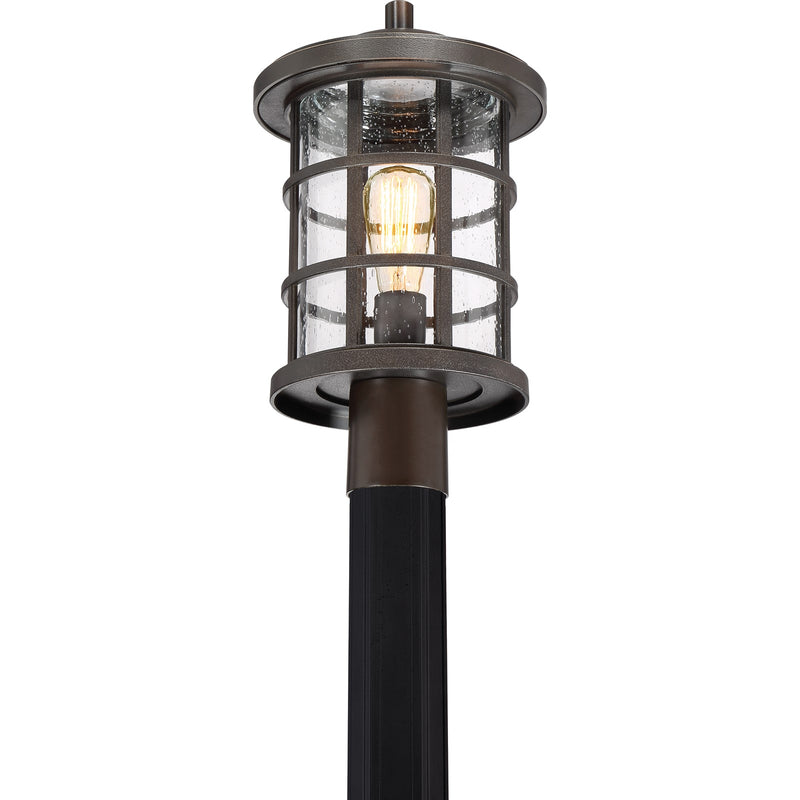 Quoizel Crusade 10in 1-Light Outdoor Wall Lantern | Craftsman Palladian Bronze and Clear Seedy Glass | Entryway & Porch | Model CSE9010PN