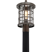 Quoizel Crusade 10in 1-Light Outdoor Wall Lantern | Craftsman Palladian Bronze and Clear Seedy Glass | Entryway & Porch | Model CSE9010PN