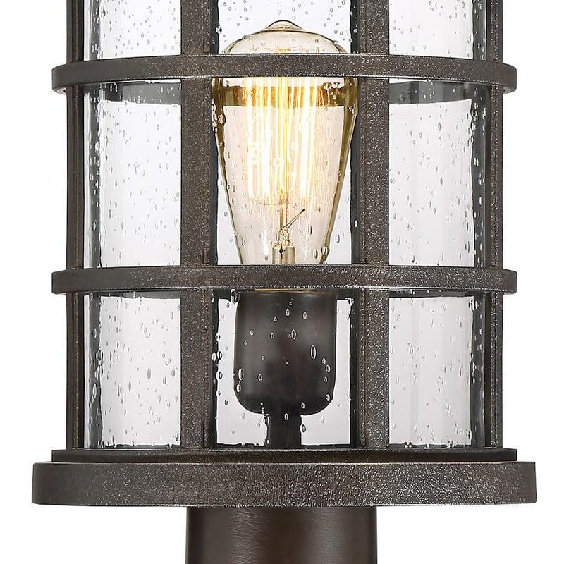 Quoizel Crusade 10in 1-Light Outdoor Wall Lantern | Craftsman Palladian Bronze and Clear Seedy Glass | Entryway & Porch | Model CSE9010PN