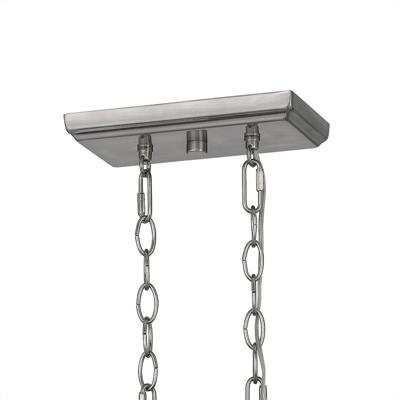 Quoizel Catalina Linear 6 Light Chandelier, Matte Black/Nickel Metal