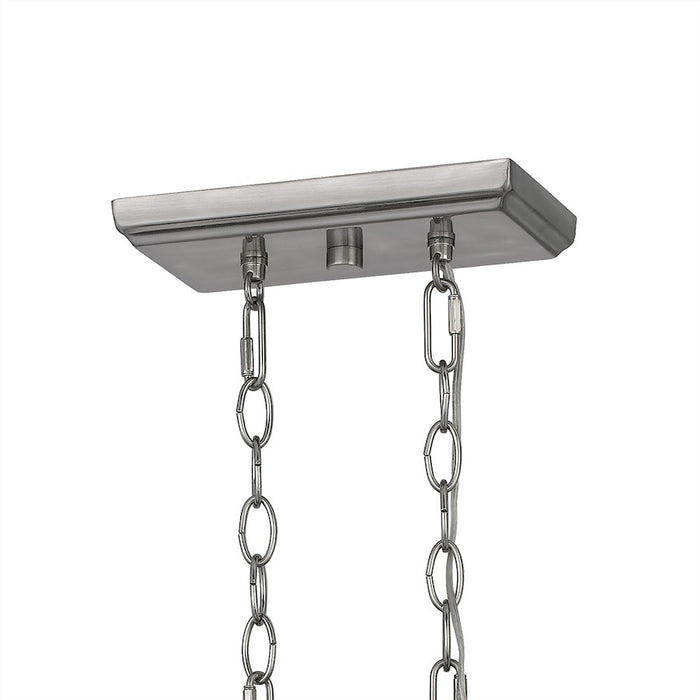 Quoizel Catalina Linear 6 Light Chandelier, Matte Black/Nickel Metal